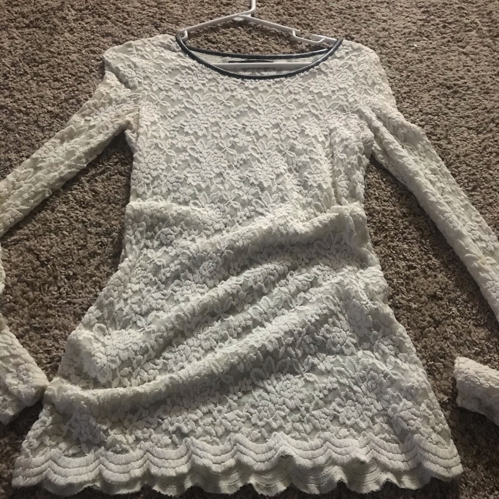 White lace shirt